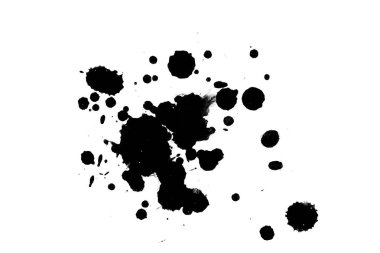 Soyut suluboya aquarelle elle çizilmiş boya sıçramak leke beyaz arka plan üzerinde