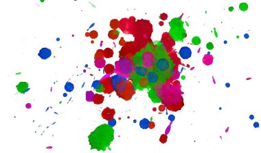 Soyut suluboya aquarelle elle çizilmiş boya sıçramak leke beyaz arka plan üzerinde