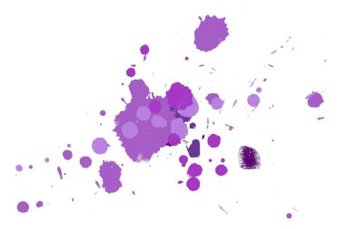 Soyut suluboya aquarelle elle çizilmiş boya sıçramak leke beyaz arka plan üzerinde