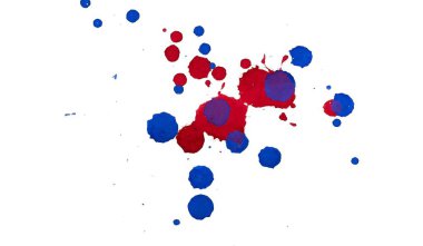 Soyut suluboya aquarelle elle çizilmiş boya sıçramak leke beyaz arka plan üzerinde