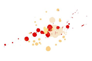 Soyut suluboya aquarelle elle çizilmiş boya sıçramak leke beyaz arka plan üzerinde