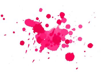 Soyut suluboya aquarelle elle çizilmiş boya sıçramak leke beyaz arka plan üzerinde