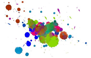 Soyut suluboya aquarelle elle çizilmiş boya sıçramak leke beyaz arka plan üzerinde
