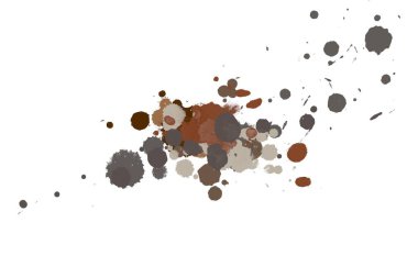 Soyut suluboya aquarelle elle çizilmiş boya sıçramak leke beyaz arka plan üzerinde
