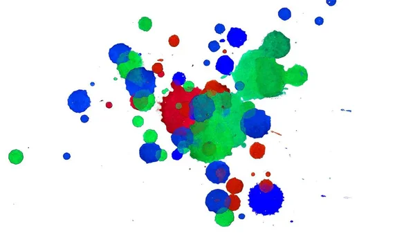 Absztrakt Akvarell Aquarelle Kézzel Rajzolt Festék Fröccs Folt Fehér Háttér — Stock Fotó