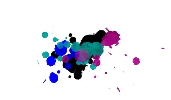 Abstract Watercolor Aquarelle Hand Drawn Paint Splatter Stain White Background — Stock Photo, Image