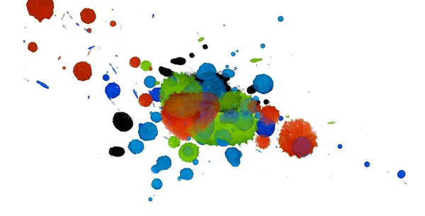 Abstract Watercolor Aquarelle Hand Drawn Paint Splatter Stain White Background — Stock Photo, Image