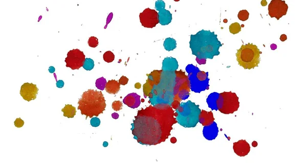 Abstract Watercolor Aquarelle Hand Drawn Paint Splatter Stain White Background — Stock Photo, Image