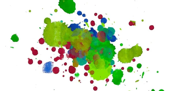 Abstract Watercolor Aquarelle Hand Drawn Paint Splatter Stain White Background — Stock Photo, Image