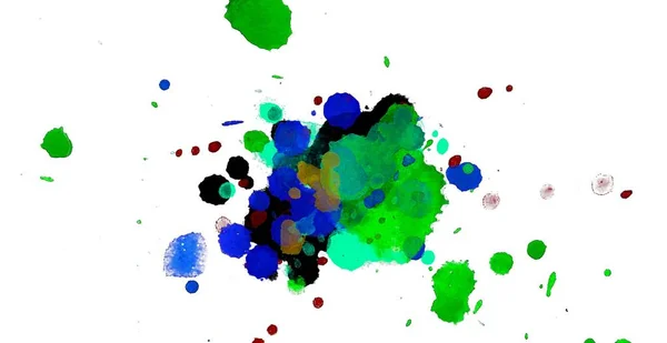 Abstract Watercolor Aquarelle Hand Drawn Paint Splatter Stain White Background — Stock Photo, Image