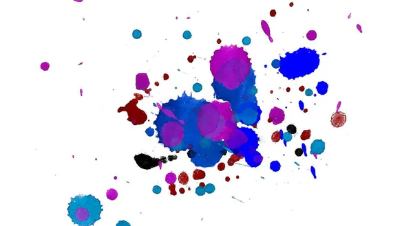 Abstract Watercolor Aquarelle Hand Drawn Paint Splatter Stain White Background — Stock Photo, Image