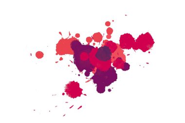 Soyut suluboya aquarelle elle çizilmiş boya sıçramak leke beyaz arka plan üzerinde