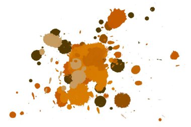 Soyut suluboya aquarelle elle çizilmiş boya sıçramak leke beyaz arka plan üzerinde