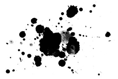 Soyut suluboya aquarelle elle çizilmiş boya sıçramak leke beyaz arka plan üzerinde