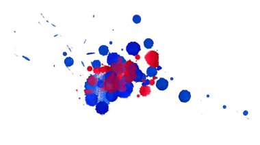 Soyut suluboya aquarelle elle çizilmiş boya sıçramak leke beyaz arka plan üzerinde