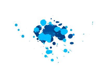 Soyut suluboya aquarelle elle çizilmiş boya sıçramak leke beyaz arka plan üzerinde