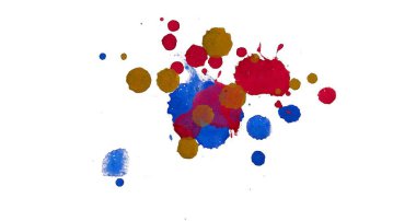 Soyut suluboya aquarelle elle çizilmiş boya sıçramak leke beyaz arka plan üzerinde