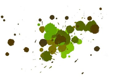 Soyut suluboya aquarelle elle çizilmiş boya sıçramak leke beyaz arka plan üzerinde