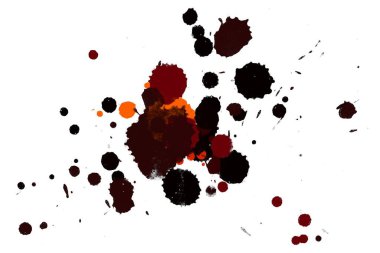 Soyut suluboya aquarelle elle çizilmiş boya sıçramak leke beyaz arka plan üzerinde