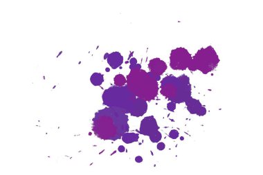 Soyut suluboya aquarelle elle çizilmiş boya sıçramak leke beyaz arka plan üzerinde