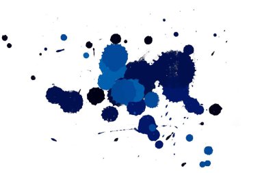 Soyut suluboya aquarelle elle çizilmiş boya sıçramak leke beyaz arka plan üzerinde