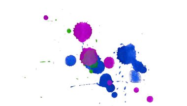 Soyut suluboya aquarelle elle çizilmiş boya sıçramak leke beyaz arka plan üzerinde