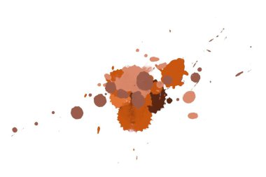 Soyut suluboya aquarelle elle çizilmiş boya sıçramak leke beyaz arka plan üzerinde