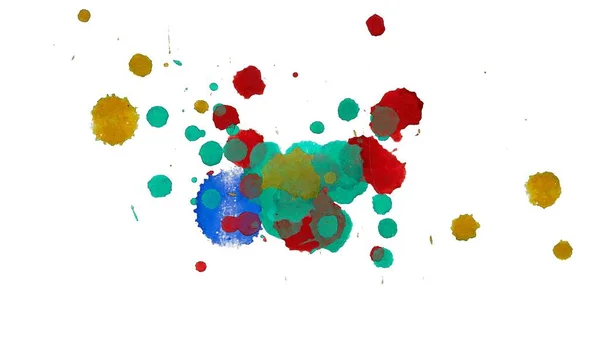 Abstract Watercolor Aquarelle Hand Drawn Paint Splatter Stain White Background — Stock Photo, Image