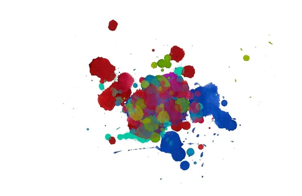 Abstract Watercolor Aquarelle Hand Drawn Paint Splatter Stain White Background — Stock Photo, Image