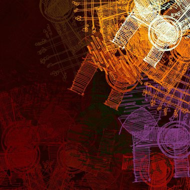 Kopya alanı ile soyut grunge desenli arkaplan