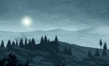 ağaçlar ile dağlık sahnenin doğal görünümü