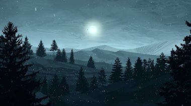 ağaçlar ile dağlık sahnenin doğal görünümü