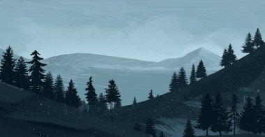 ağaçlar ile dağlık sahnenin doğal görünümü