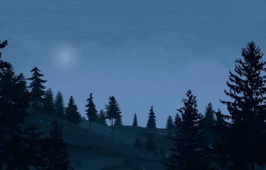 ağaçlar ile dağlık sahnenin doğal görünümü