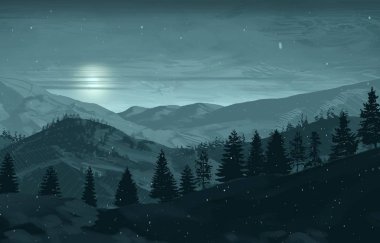 ağaçlar ile dağlık sahnenin doğal görünümü