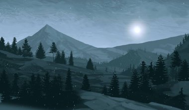 ağaçlar ile dağlık sahnenin doğal görünümü