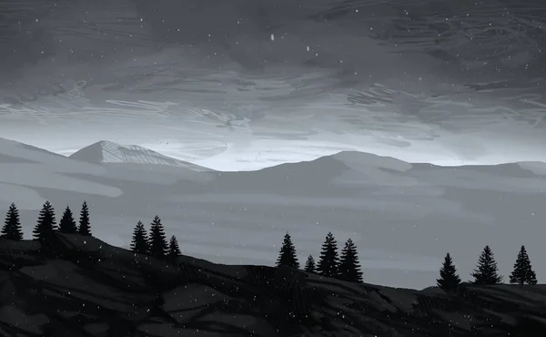 Мальовничий Вид Гірську Сцену Деревами — стокове фото