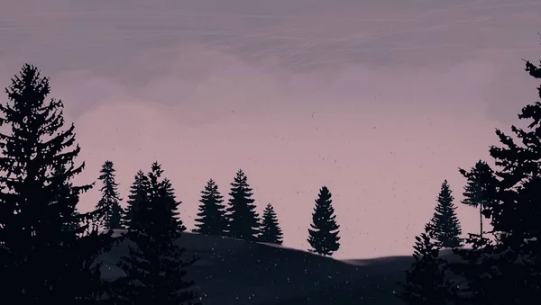Schilderachtig Uitzicht Bergachtige Scène Met Bomen — Stockfoto