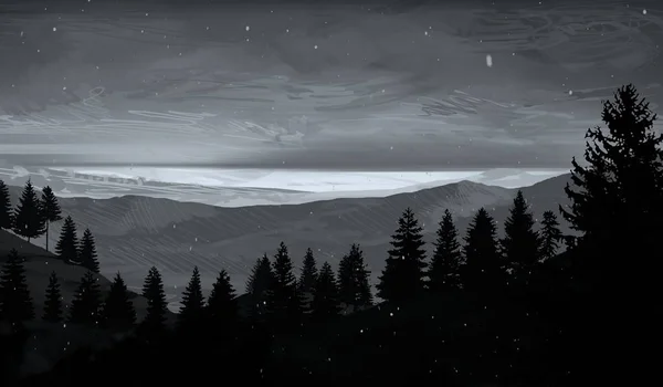 Schilderachtig Uitzicht Bergachtige Scène Met Bomen — Stockfoto