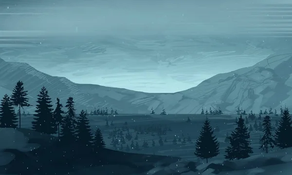 Malerischer Blick Auf Die Bergige Landschaft Mit Bäumen — Stockfoto