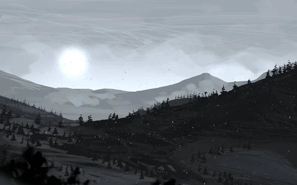 Мальовничий Вид Гірську Сцену Деревами — стокове фото