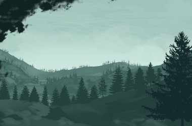 geceleri dağlar ile güzel manzara görünümü