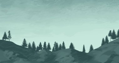 gece dağ manzara görünümü