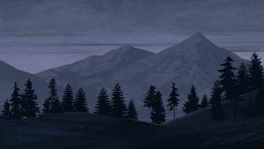 Dağları olan güzel dağ manzarası