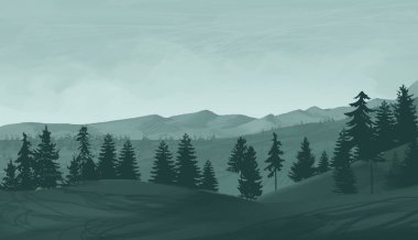 Dağları olan güzel dağ manzarası