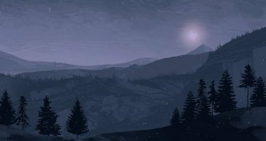 Dağları olan güzel dağ manzarası