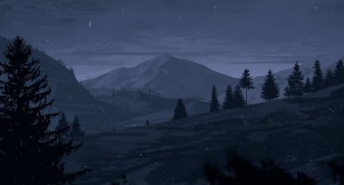 Dağları olan güzel dağ manzarası