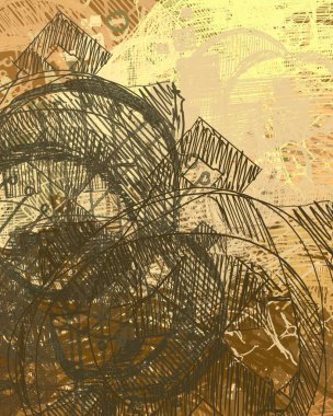 vintage desenleri ile soyut grunge arka plan