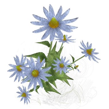 beyaz zemin üzerine suluboya çiçek