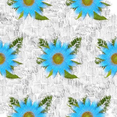 Arka planda çiçekler olan kusursuz desen